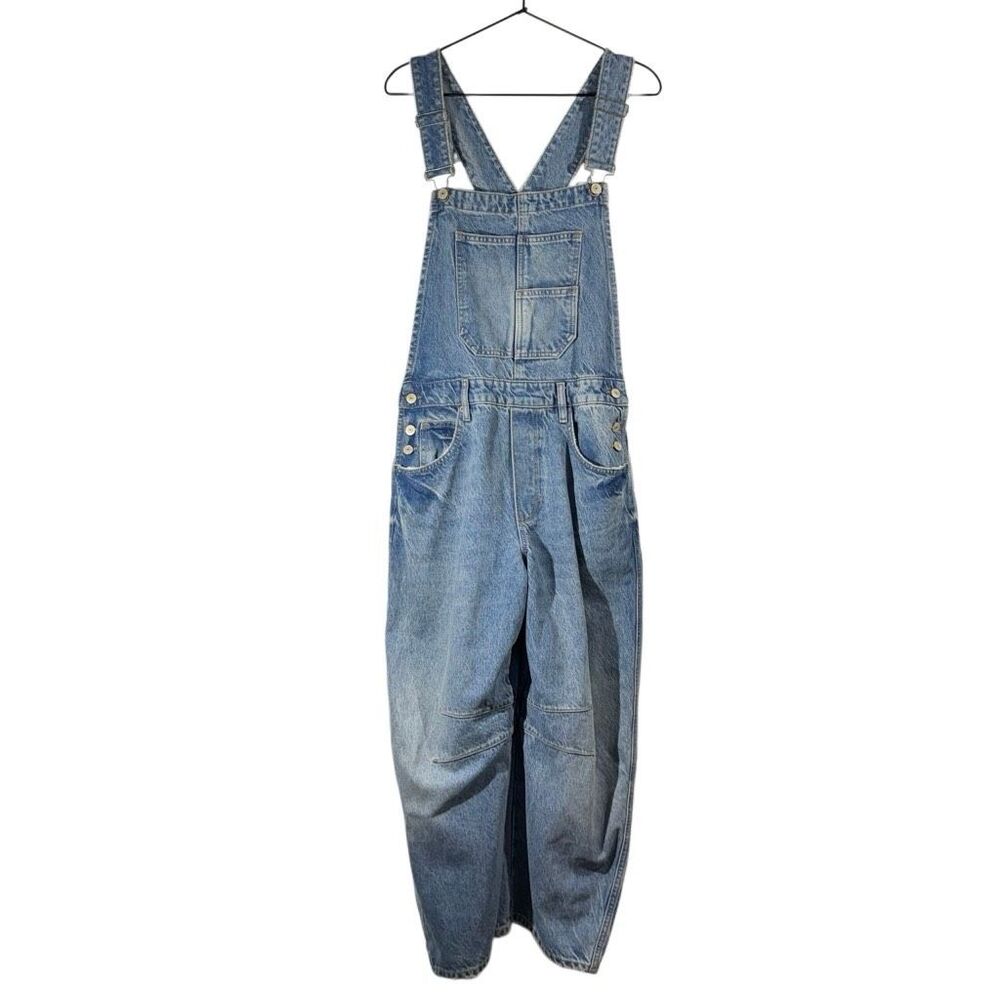 Free People We The Free Good Luck Barrel Overalls M NWT - Picture 3 of 9